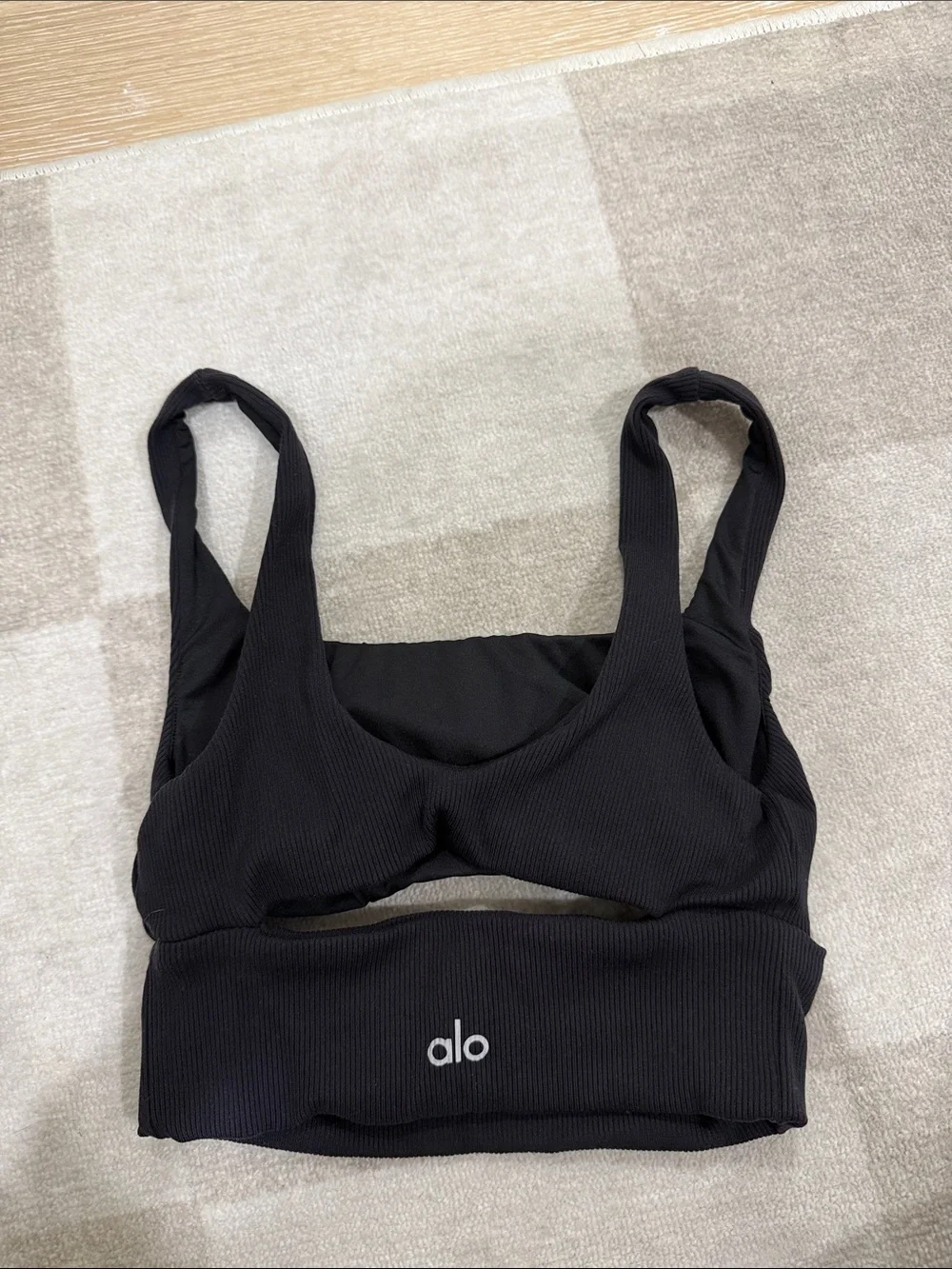 ALO Yoga Black Slit Bra